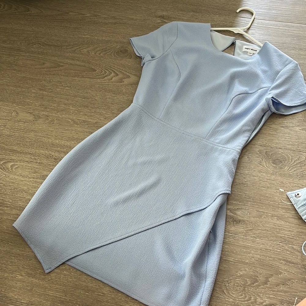 NWOT Superdown Baby Blue Wrap Dress